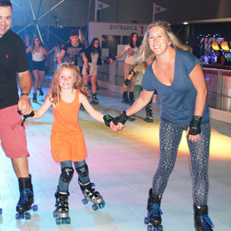 family skating